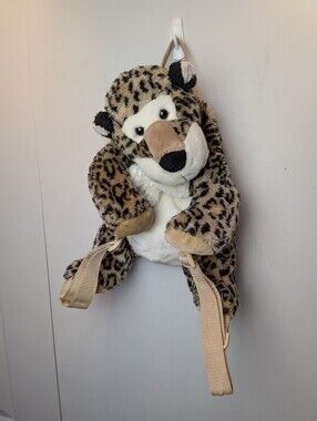 Y2K Vintage Plush Backpack Unisex Leopard Plush Adjustable Ganses